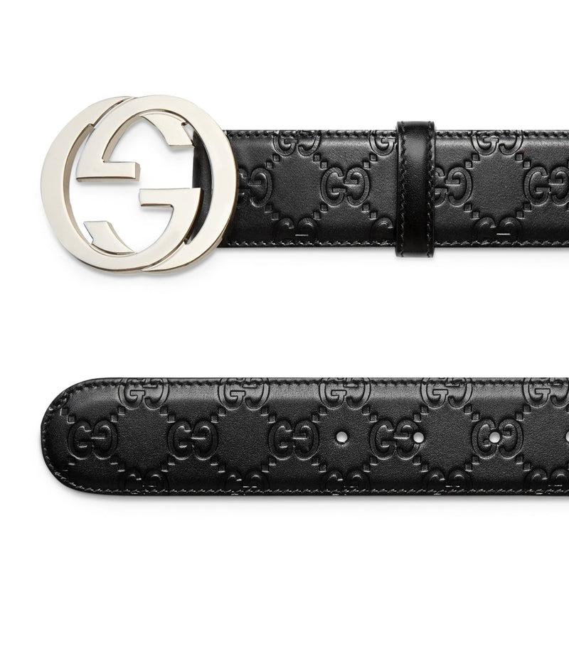 Leather Interlocking G Belt