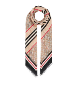 Icon stripe monogram scarf