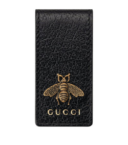 Leather Animalier Money Clip Wallet