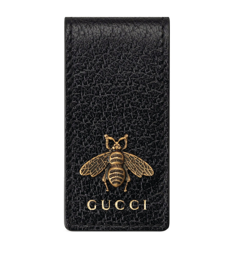 Leather Animalier Money Clip Wallet