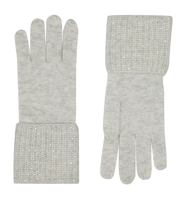 Cashmere Crystal-Embellished Gloves