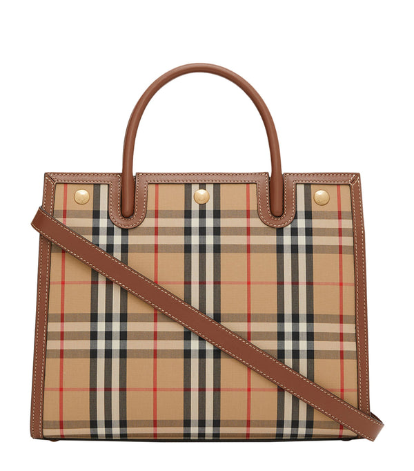 Small Vintage Check Title Tote Bag