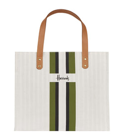 Logo Stripe Grocery Shopper Bag