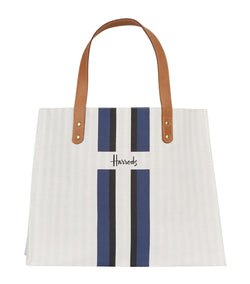 Logo Stripe Grocery Shopper Bag