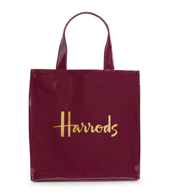 Harrods Burgundy Gold Small Shopper Bag