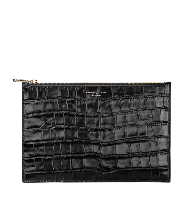 Large Flat Crocodile Printed Pouch