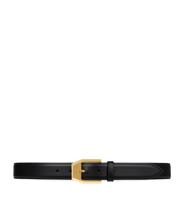 Leather Square-Buckle Belt