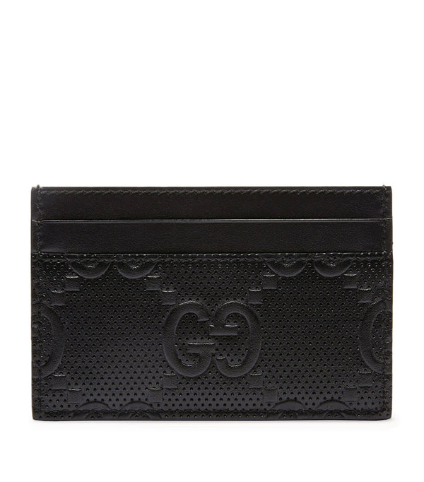 Leather Embossed GG Card Holder
