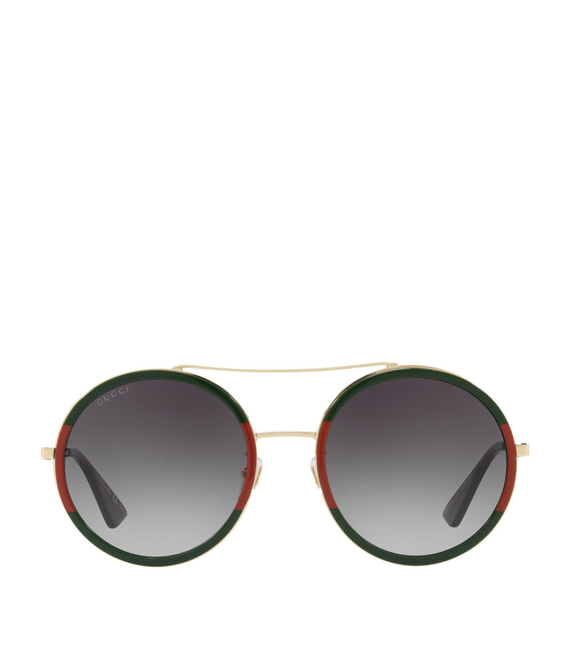 Stripe Oval Pilot Sunglasses
