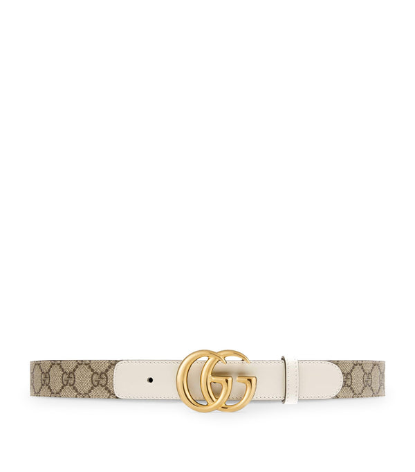 Leather-Canvas GG Marmont Belt