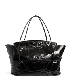 Maxi Leather Intreccio Arco Shoulder Bag