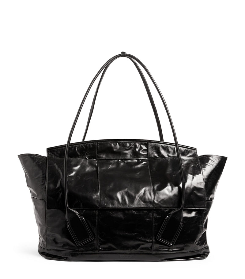 Maxi Leather Intreccio Arco Shoulder Bag
