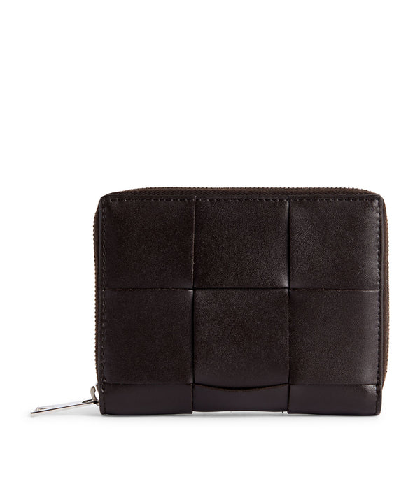 Mini Leather Intreccio Zipped Wallet
