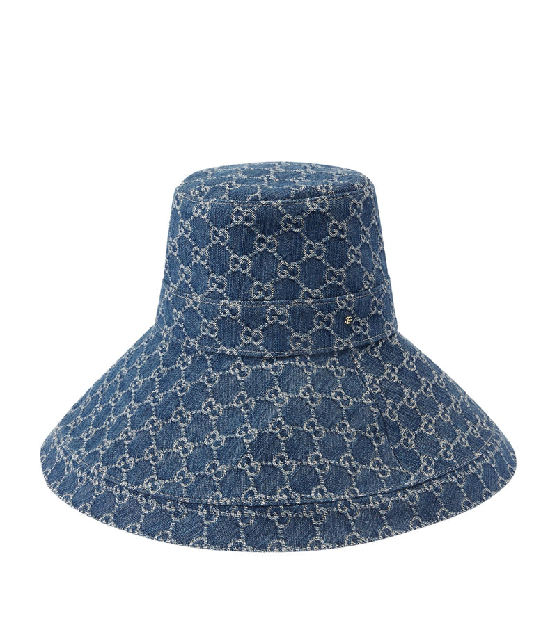 Denim GG Supreme Wide-Brim Hat