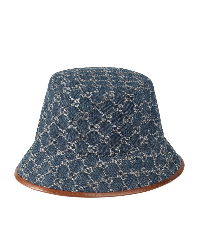 Leather-Trim GG Supreme Canvas Bucket Hat