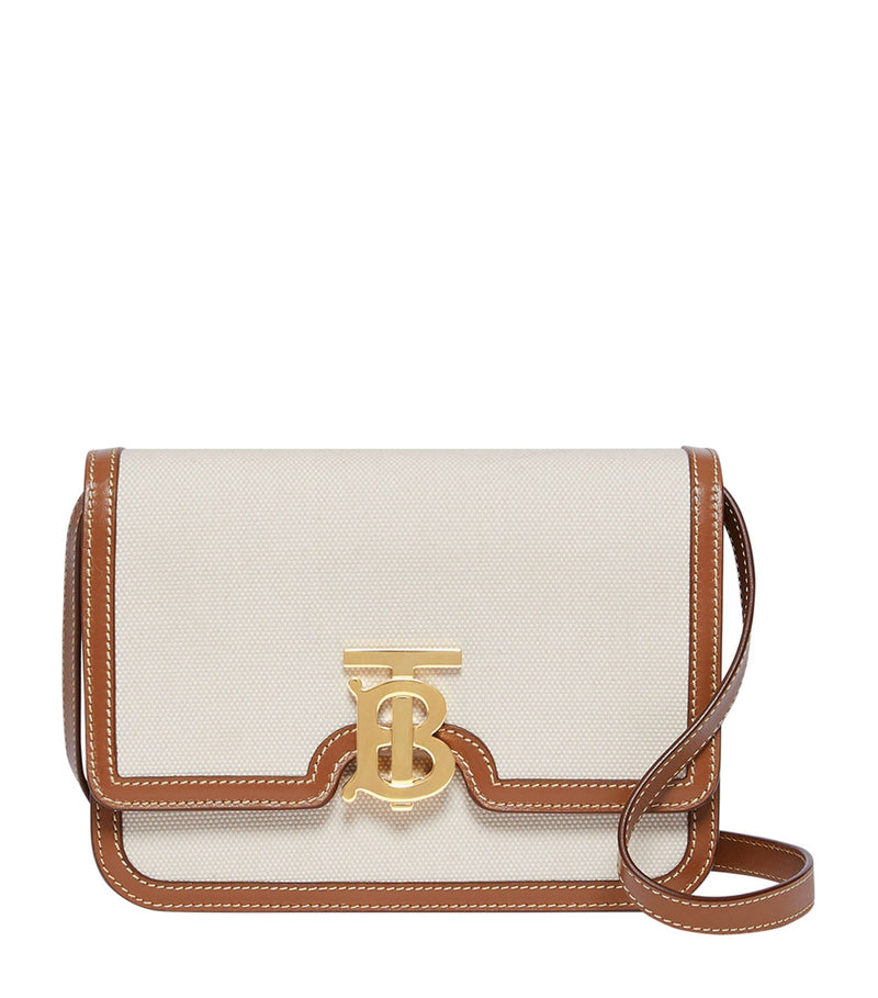 Small Canvas and Leather TB Cross-Body Bag