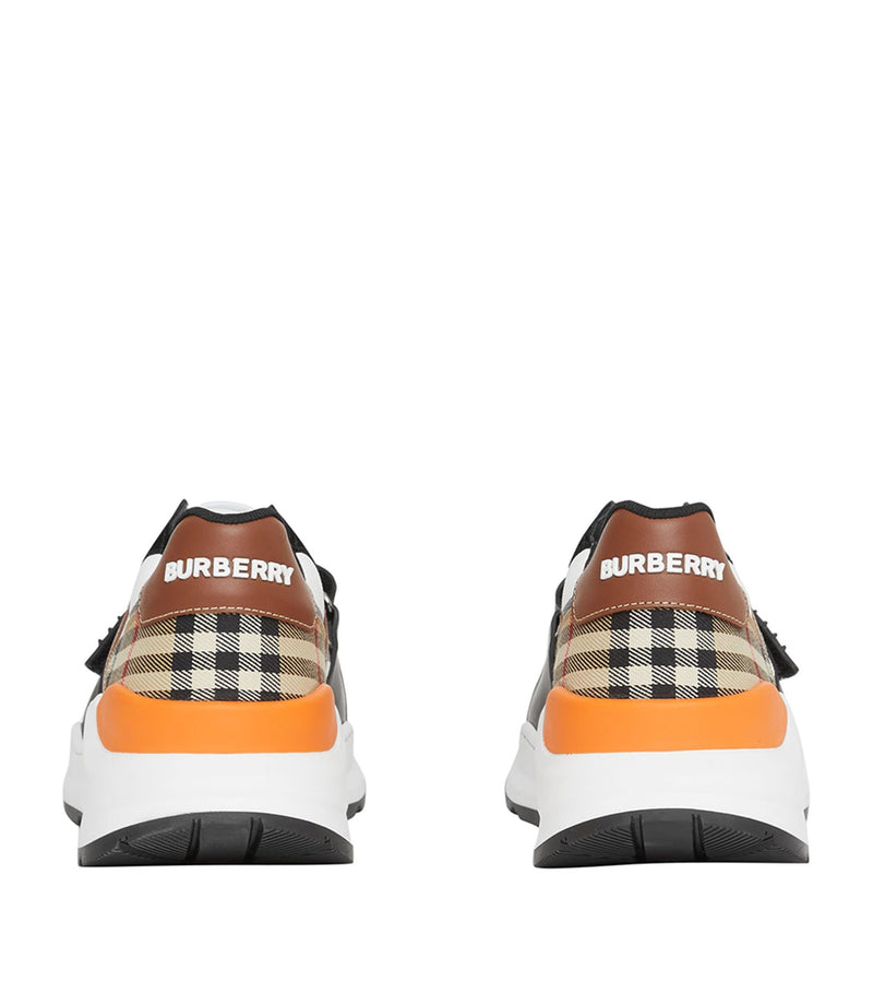 Leather Logo Check Sneakers