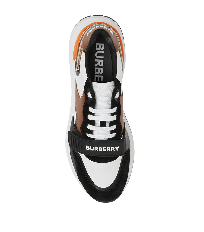 Leather Logo Check Sneakers
