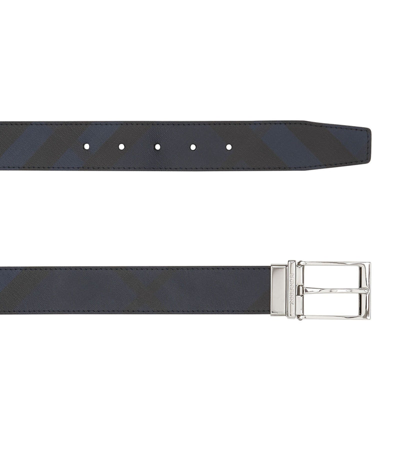 Leather London Check Reversible Belt