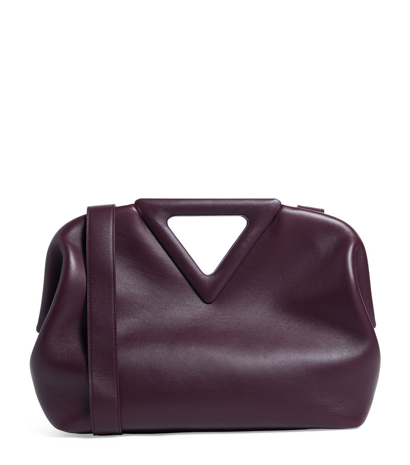 Medium Leather Point Top-Handle Bag
