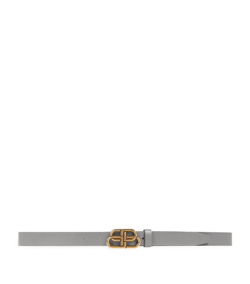 Leather BB Logo Thin Belt