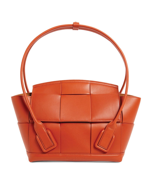 Small Leather Intreccio Arco Top-Handle Bag