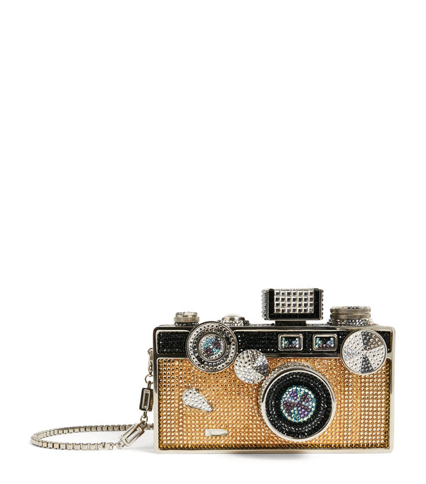Embellished Camera Click Clutch Bag