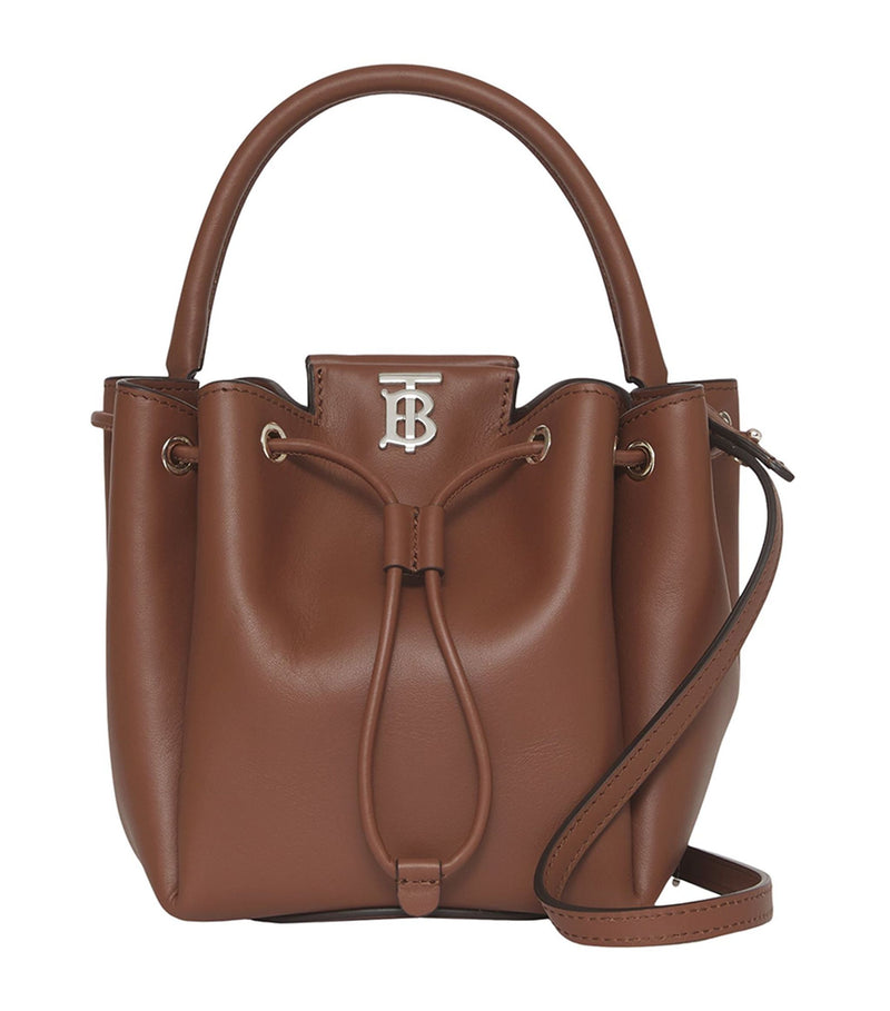 Leather TB Monogram Bucket Bag