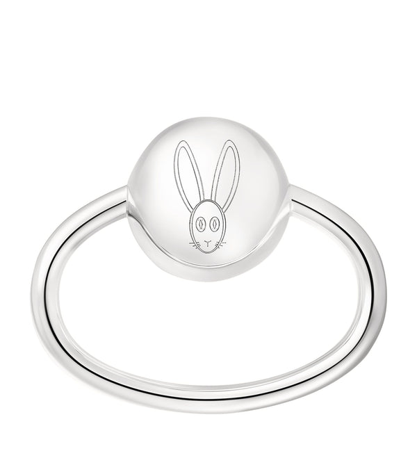 Sterling Silver Rabbit Baby Rattle