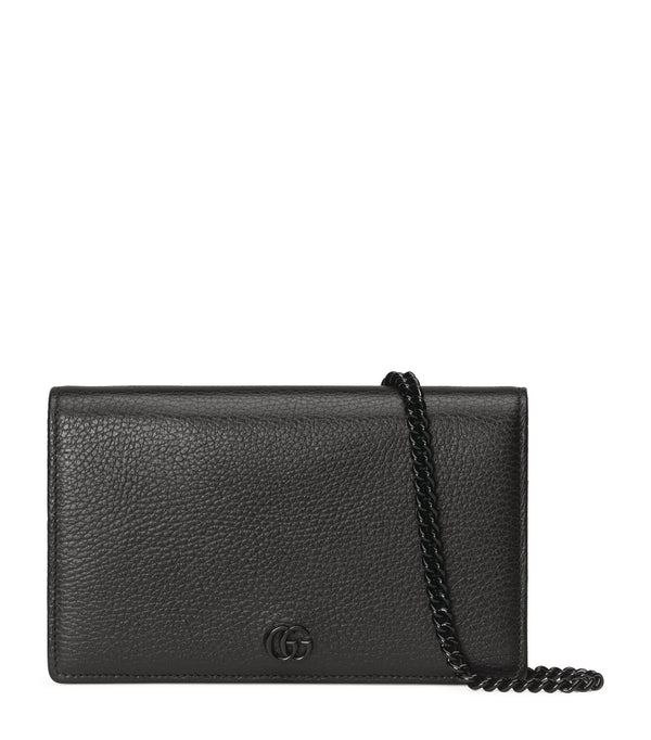 Leather GG Marmont Chain-Strap Wallet