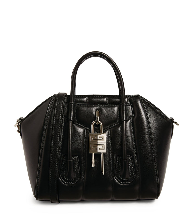 Mini Leather Antigona Lock Top-Handle Bag