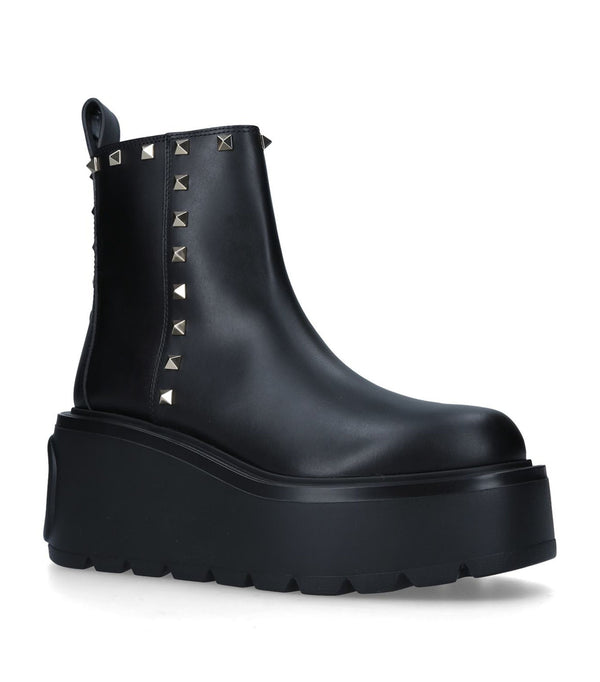 Valentino Garavani Leather Rockstud Ankle Boots 85