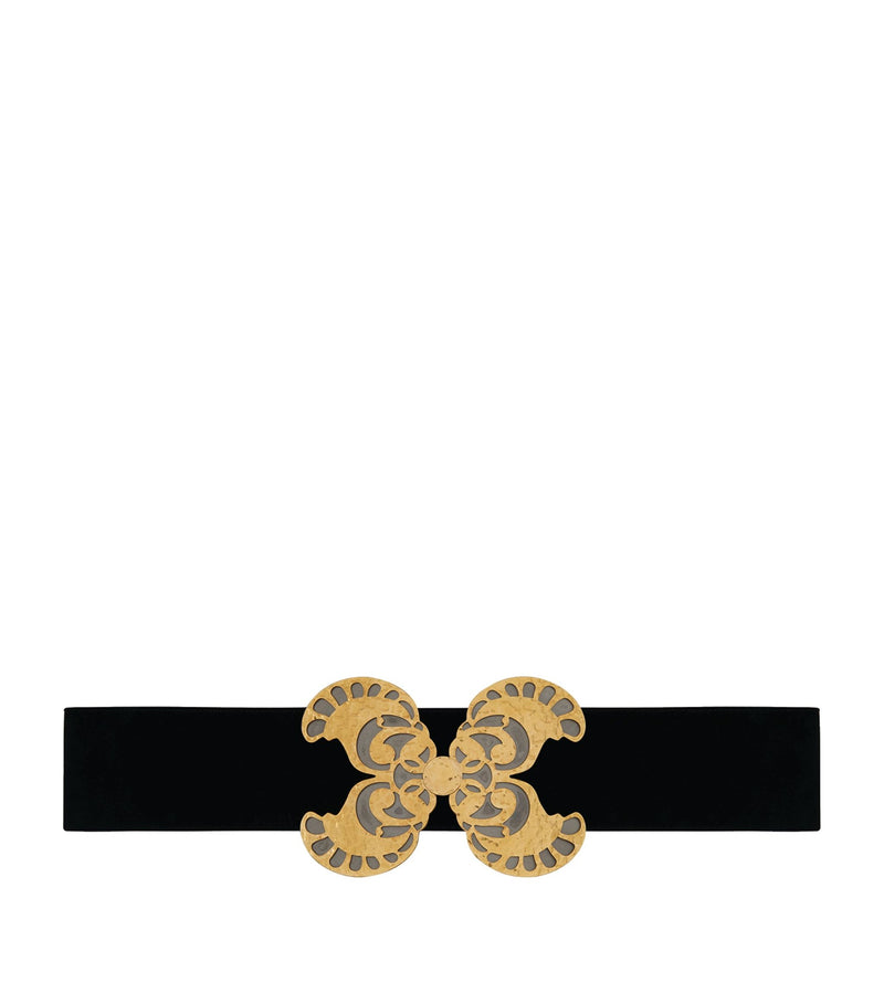 Suede Butterfly Buckle Belt