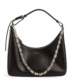 Small Leather Moon Cut-Out Shoulder Bag