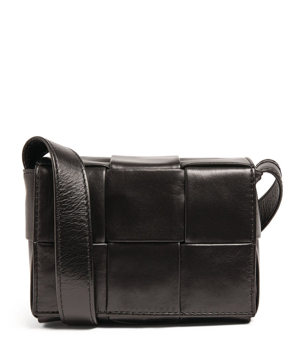 Mini Leather Intreccio Cassette Cross-Body Bag