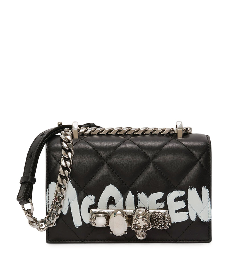 Leather Graffiti Mini Jewelled Satchell