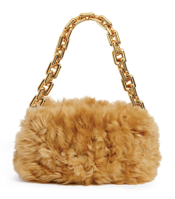 Shearling Chain Pouch Shoulder Bag
