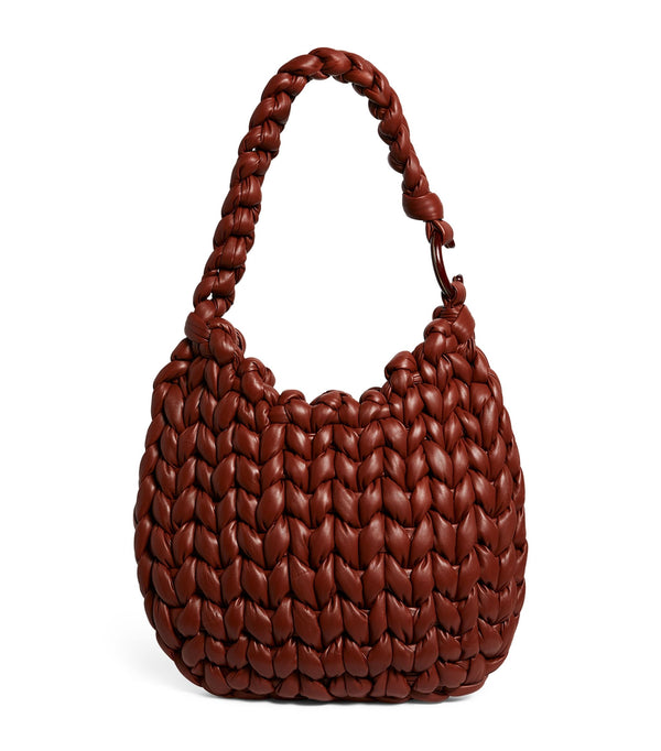 Leather Wooden C Shoulder Bag