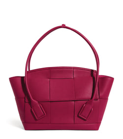 Medium Leather Intreccio Arco Top-Handle Bag