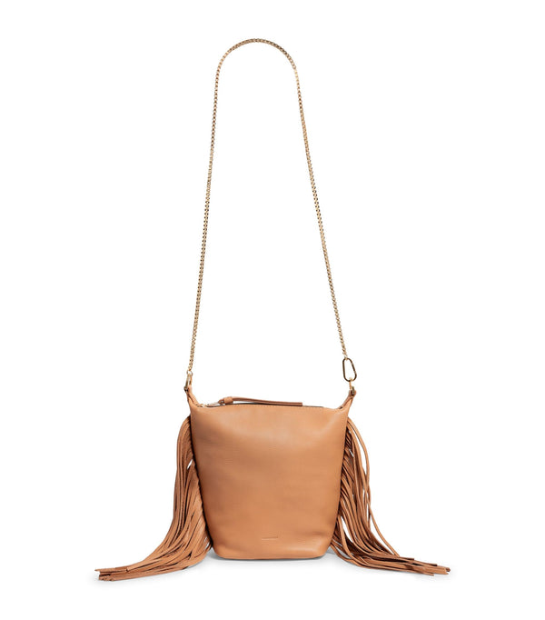Leather Evaline Fringe Cross-Body Bag