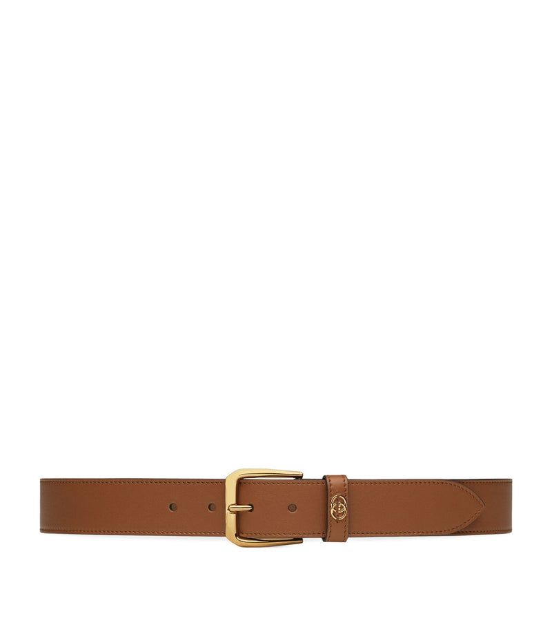 Leather Interlocking G Belt