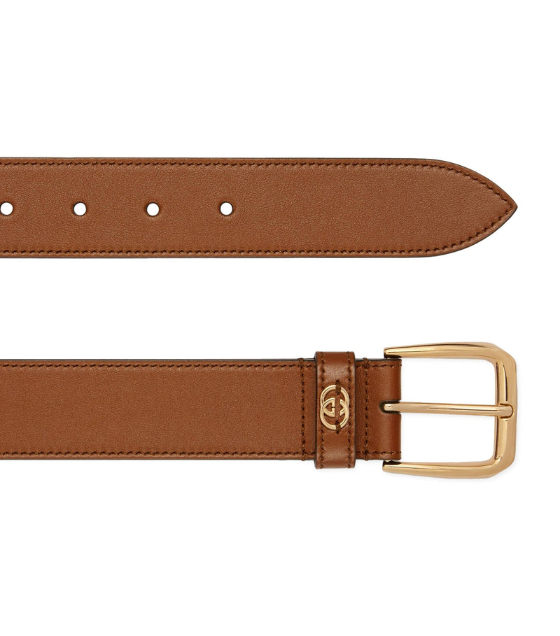 Leather Interlocking G Belt