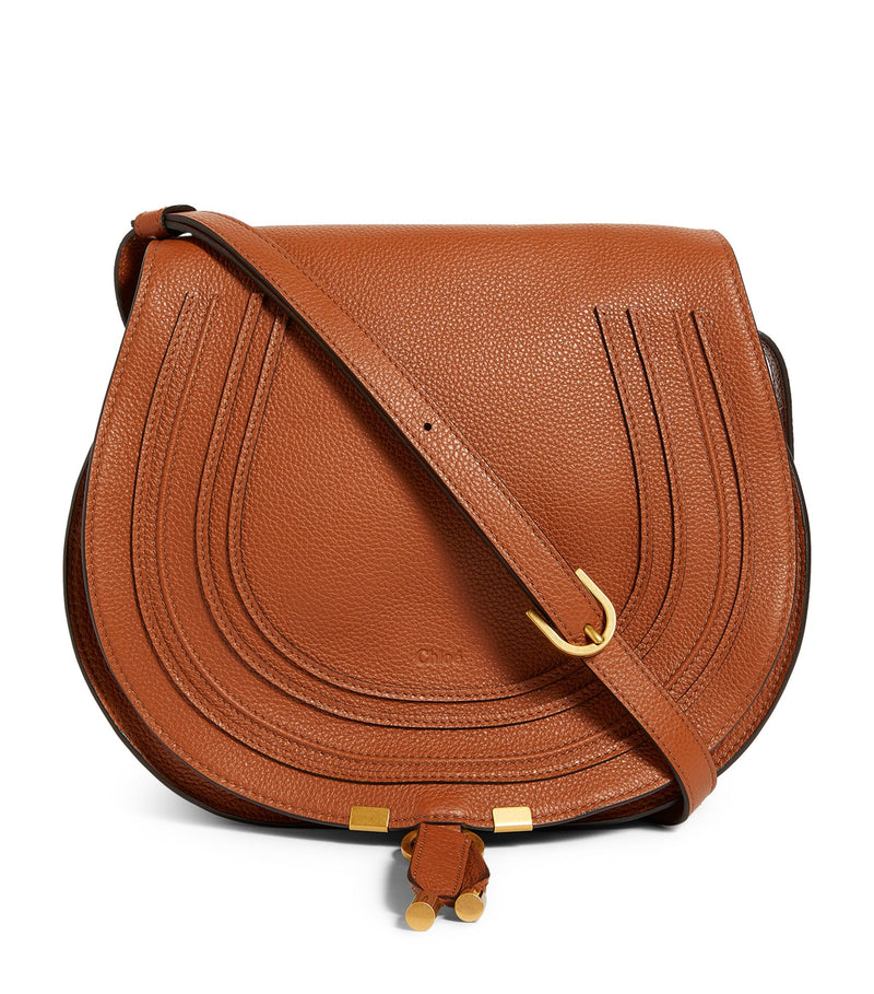 Medium Leather Marcie Saddle Bag