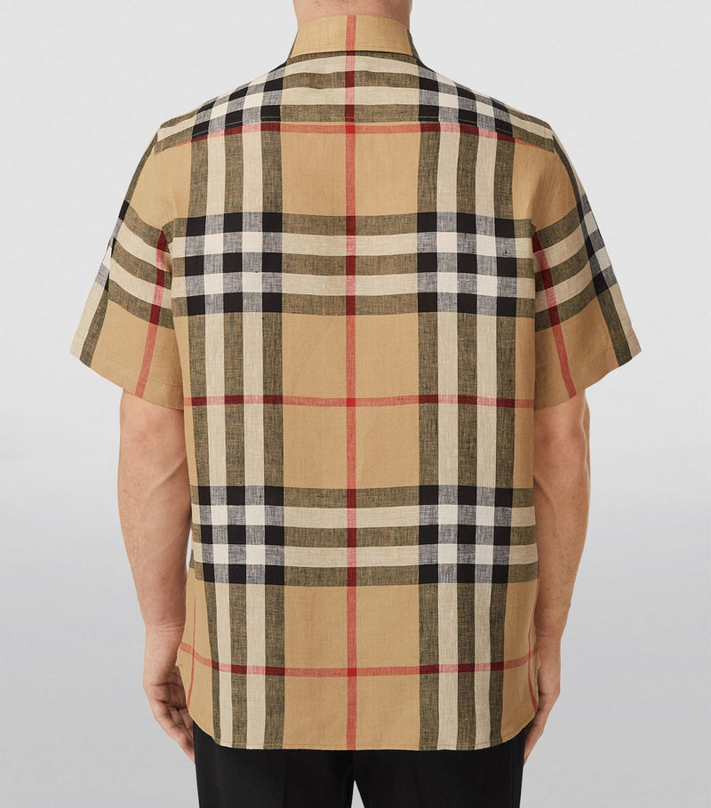 Linen Check Short-Sleeved Shirt