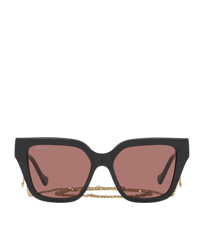 Rectangle Sunglasses with Chain