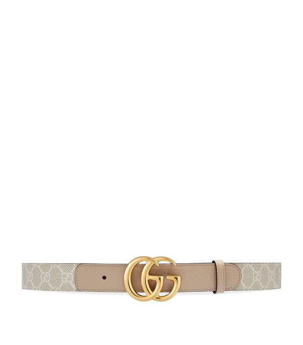 Leather and Canvas GG Marmont Belt
