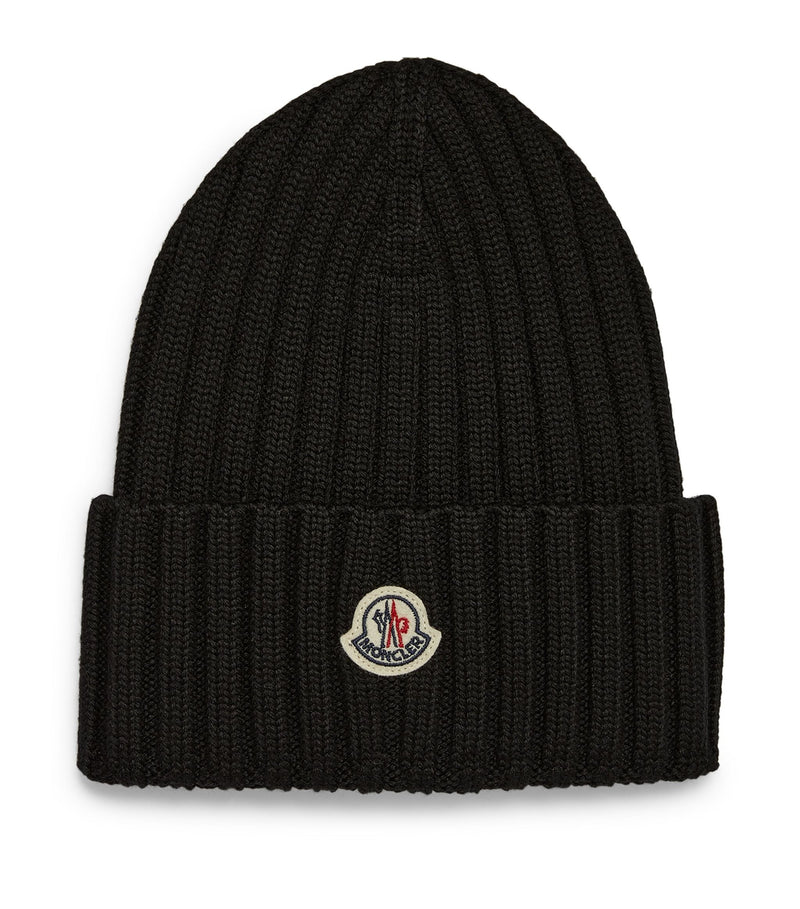 Wool Ribbed Logo Beanie