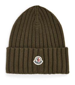 Wool Ribbed Logo Beanie