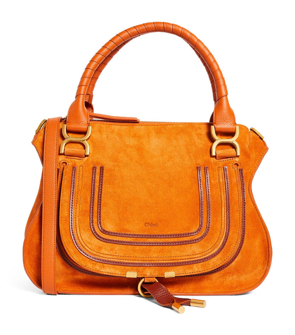 Medium Suede Marcie Top-Handle Bag