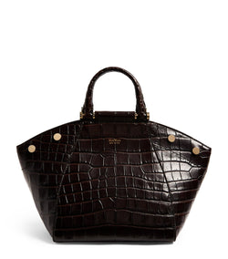 Croc-Embossed Leather Anita Tote Bag